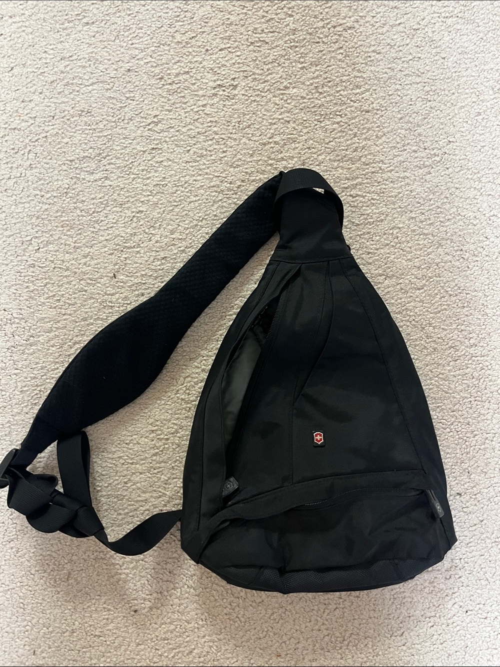 Victorinox Black Sling Backpack — Compact Crossbody Pack